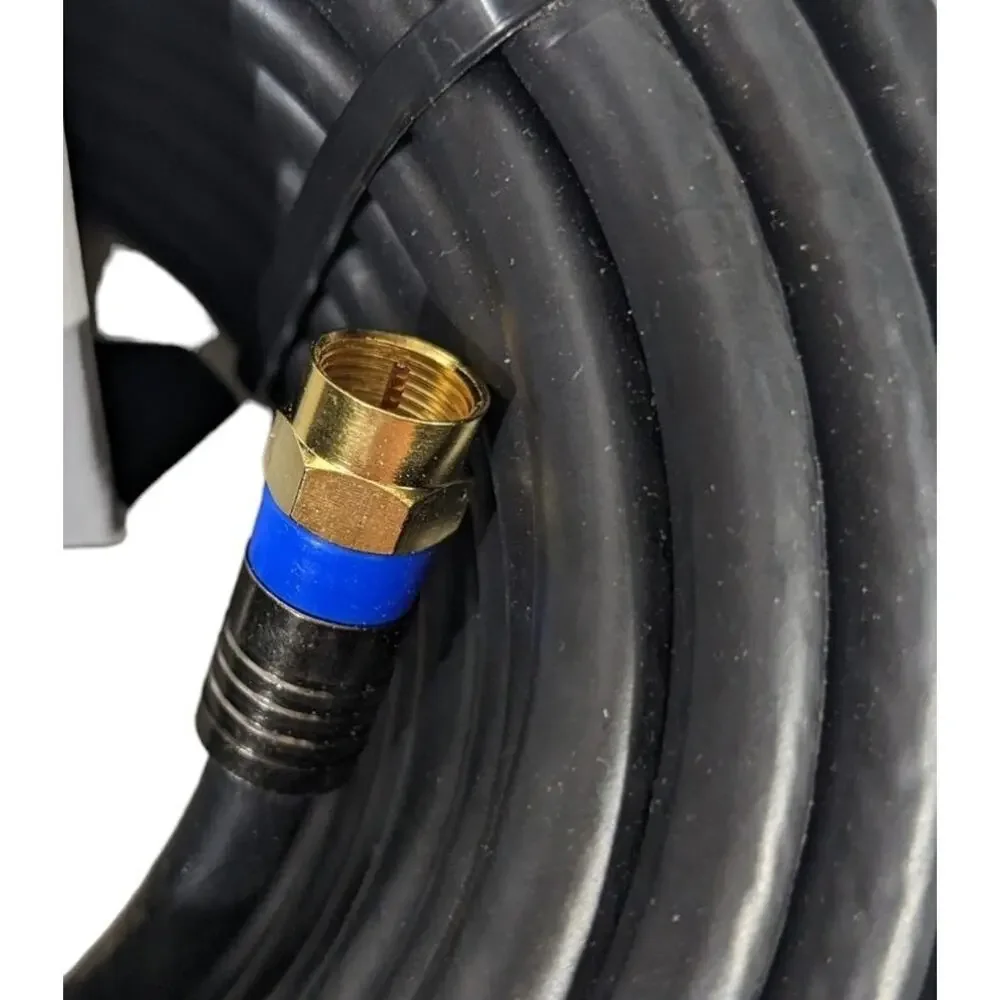 50 Foot Coax Cable BLACK WEB Blackweb 18 AWG Quad Shield Cable TV Internet Modem